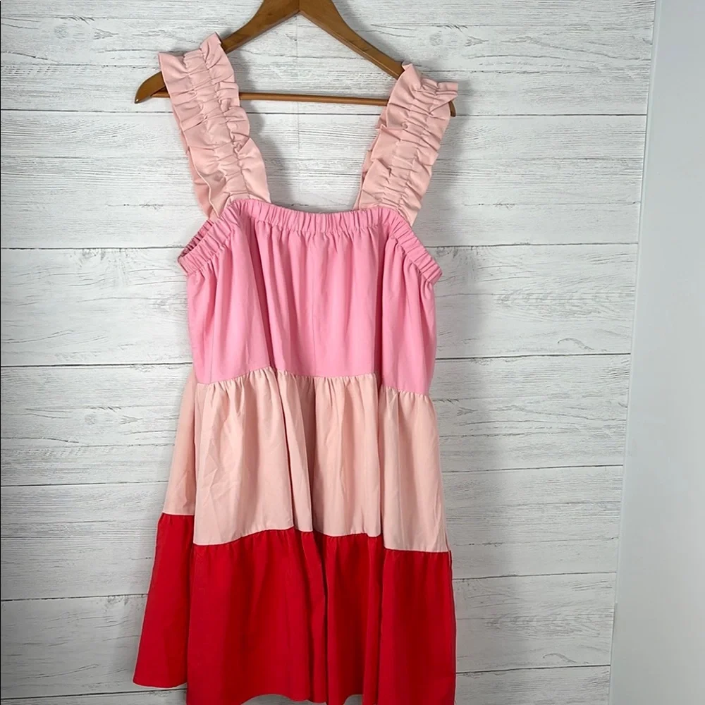 ENTRO Colorful Tiered Dress - Picture 4 of 4